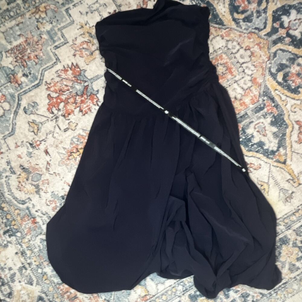 Extro & Vert Bandeau Puffball Hem Navy Maxi Dress – Size XL – NWT